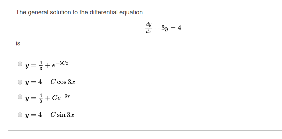 The General Solution To The Differential Equation De Chegg Com