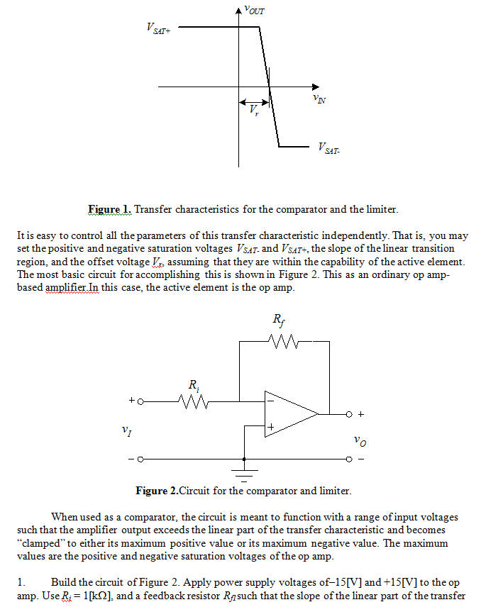 The Comparator and the Limiter The comparator and the | Chegg.com