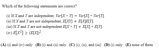 Solved Which of the following statements are correct? (1) If | Chegg.com