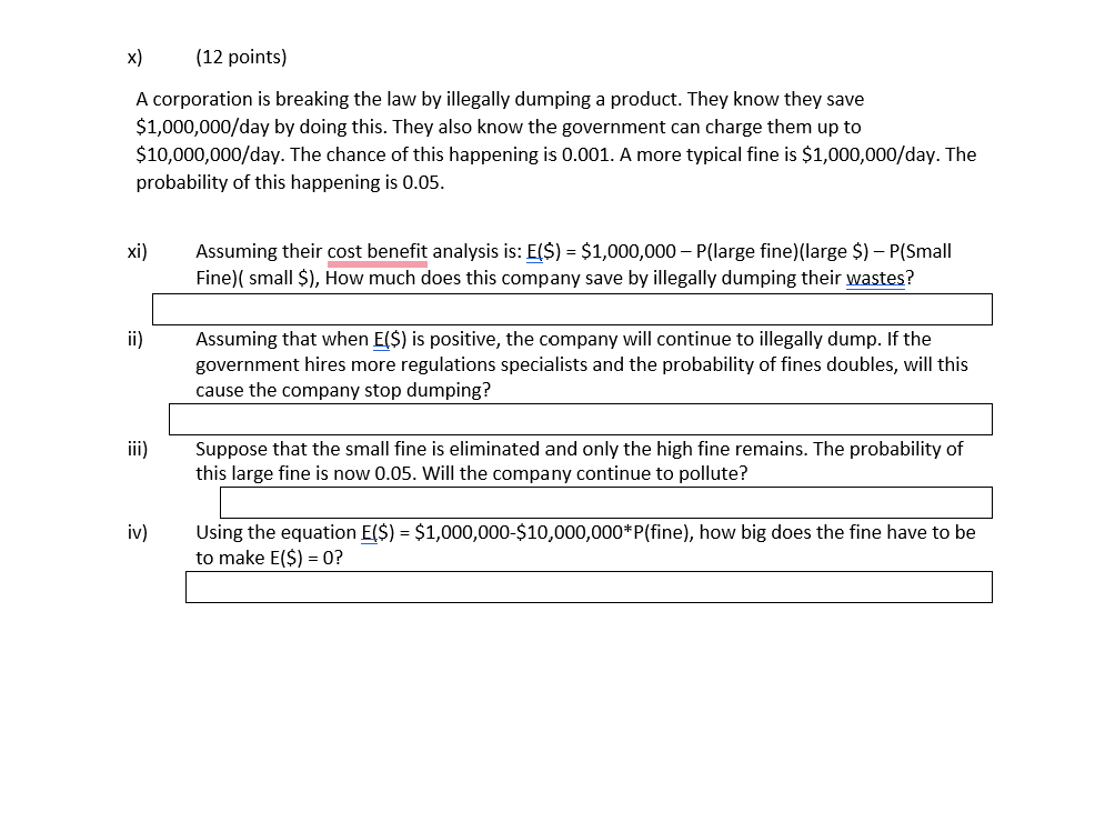 Solved x) (12 points) A corporation is breaking the law by