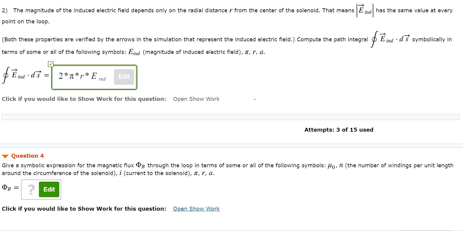 Solved 2) The magnitude of the induced electric field | Chegg.com