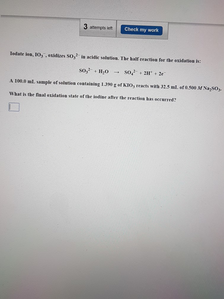 Solved The hint for this question says (What is a redox | Chegg.com