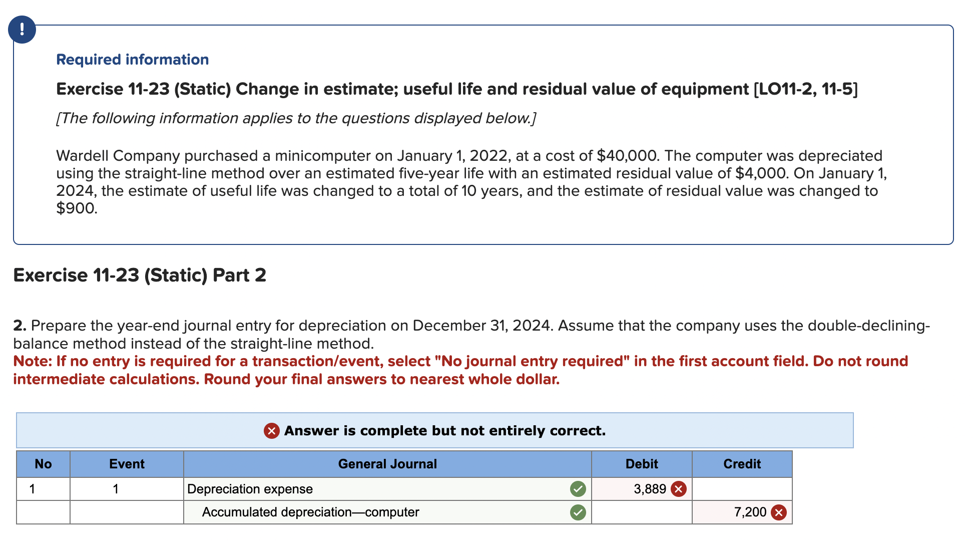 Solved Exercise 11-23 (Static) ﻿Part 2Prepare the year-end | Chegg.com