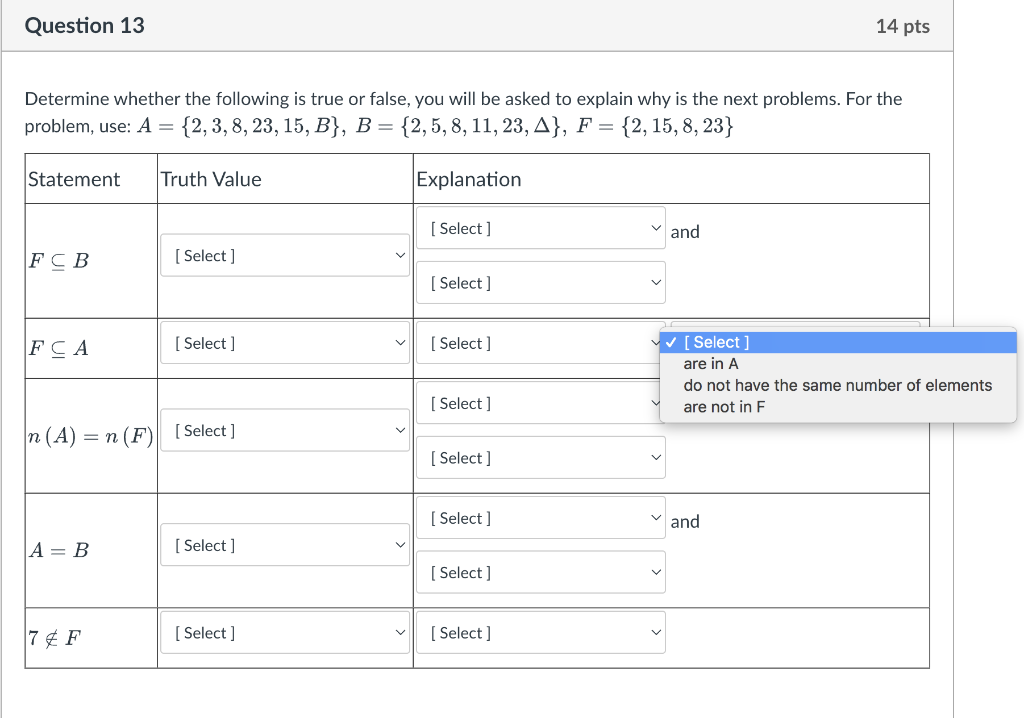 Solved Question 13 14 pts Determine whether the following is | Chegg.com