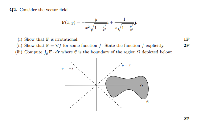 Solved Q2 Consider The Vector Field Y 1 Fxy ਸ J 22 9247