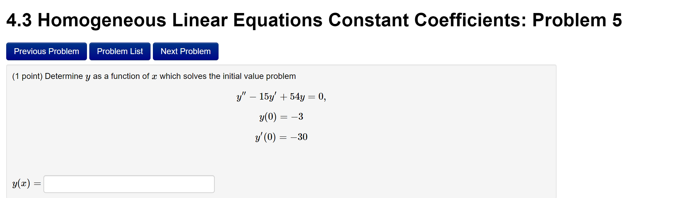 Solved 4.3 Homogeneous Linear Equations Constant | Chegg.com