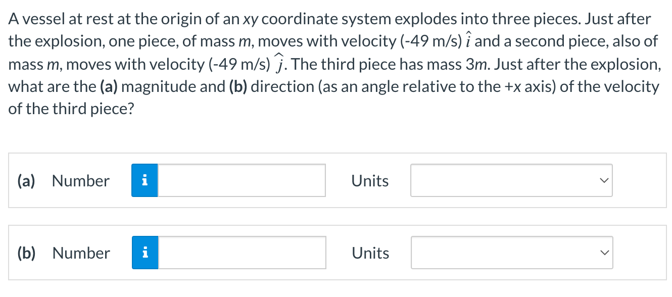 Solved A vessel at rest at the origin of an xy coordinate | Chegg.com