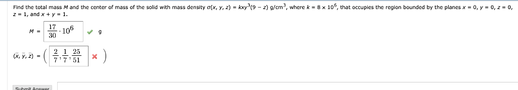 Solved Find the total mass M and the center of mass of the | Chegg.com