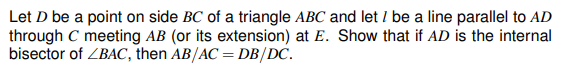 Solved Let D be a point on side BC of a triangle ABC and let | Chegg.com