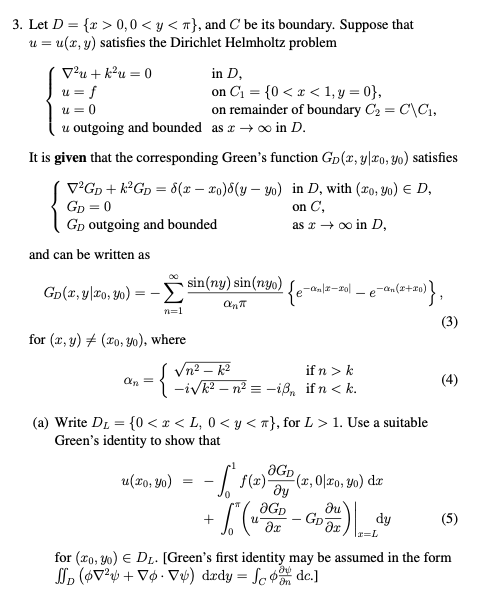 3. Let D= {r >0,0k -iVk2 - n2 = -in if n 1. Use a | Chegg.com