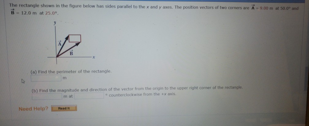 Solved The rectangle shown in the figure below has sides | Chegg.com