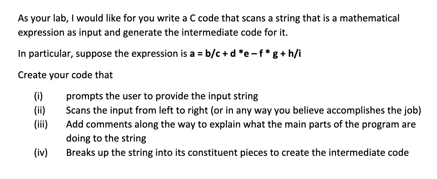 Solved As your lab, I would like for you write a C code that | Chegg.com