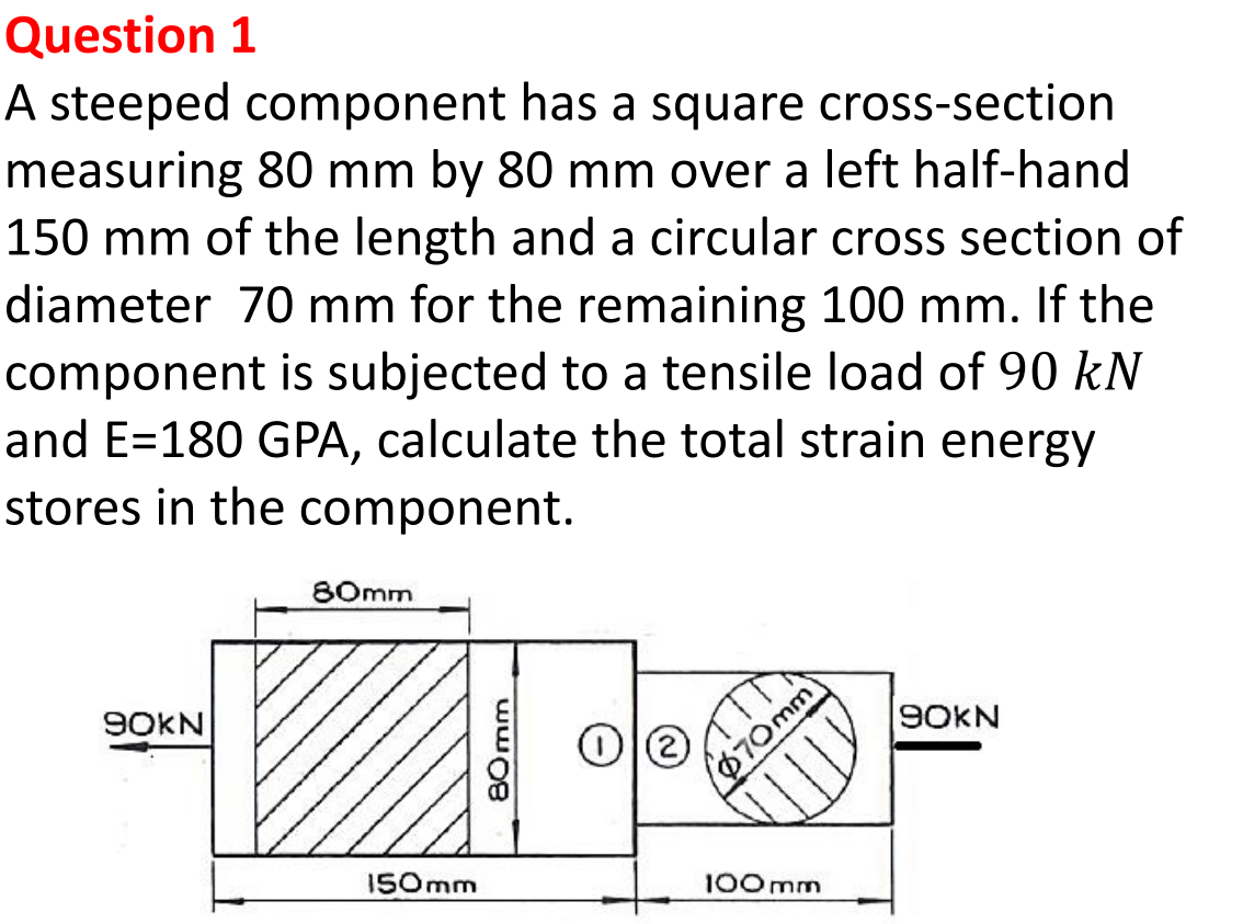 Solved Question 1 A steeped component has a square | Chegg.com