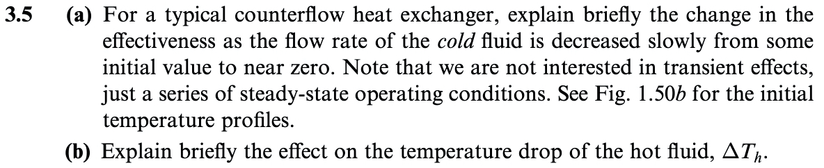 Solved 3.5 (a) For a typical counterflow heat exchanger, | Chegg.com