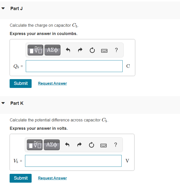 Solved 1 Review Part A In (Figure 1). C1 = C5 = 8.4 4F and | Chegg.com