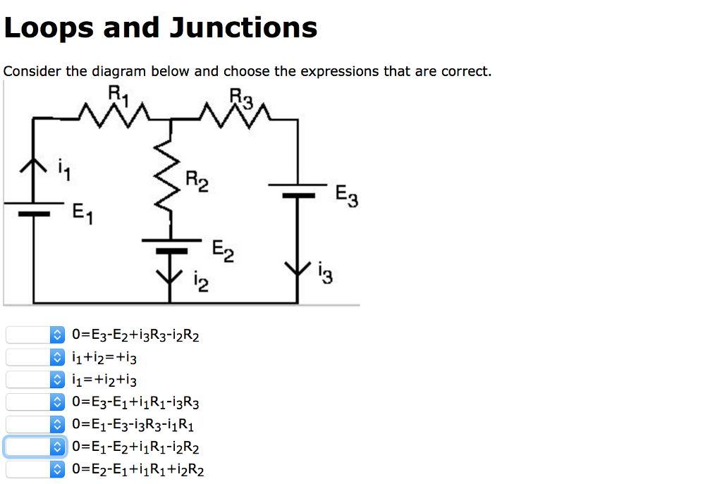 Solved Loops And Junctions Consider The Diagram Below And Chegg Com