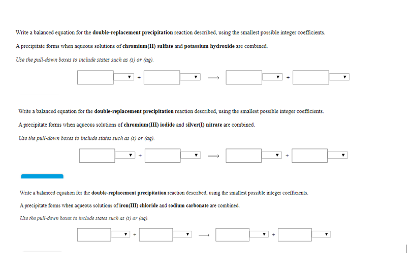 Write A Balanced Equation For The Double Replacement Chegg 