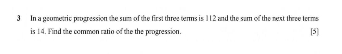 how to find sum of terms in geometric progression