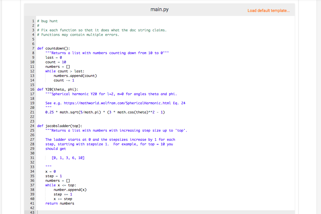 Solved Your task is to fix the functions in the template | Chegg.com