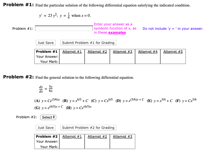 Solved Problem #1: Find The Particular Solution Of The | Chegg.com