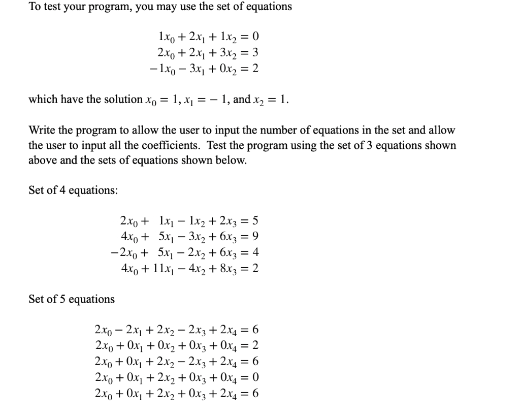 Solved Create a C++ program that will find the solution to a | Chegg.com