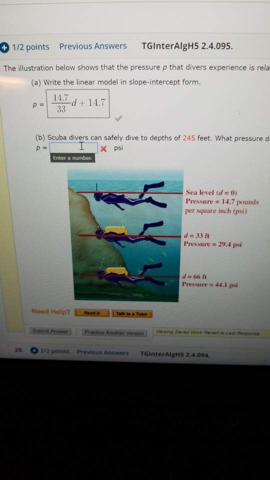 Solved 1 2 Points Previous Answers Tginteralgh5 2 4 095 Chegg Com