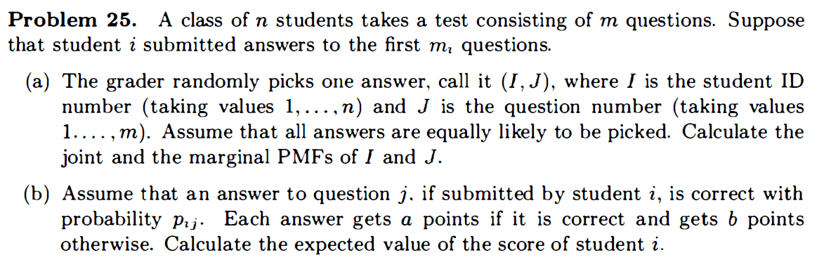 Solved Problem 25. A class of n students takes a test | Chegg.com