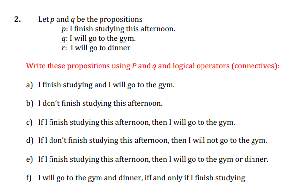 Solved 2 Let P And Q Be The Propositions P I Finish Stu Chegg Com