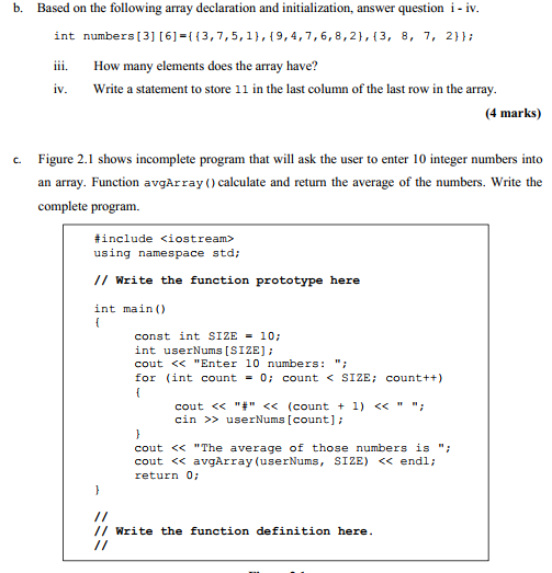 Solved B. Based On The Following Array Declaration And | Chegg.com