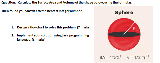 Solved Question: Calculate the Surface Area and volume of | Chegg.com