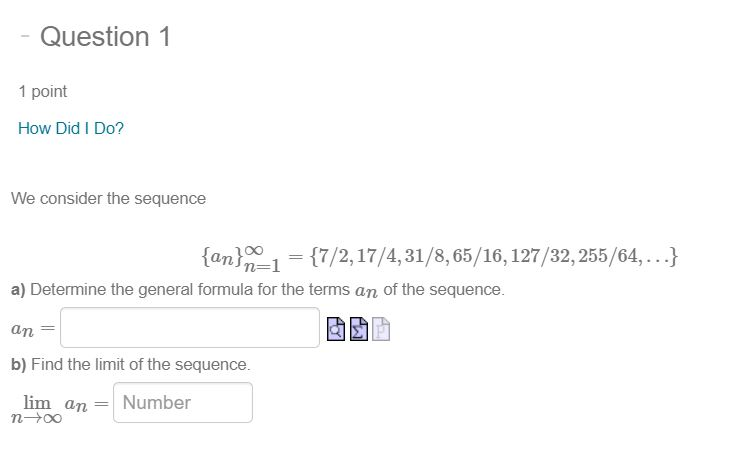 Solved - Question 1 1 point How Did I Do? We consider the | Chegg.com