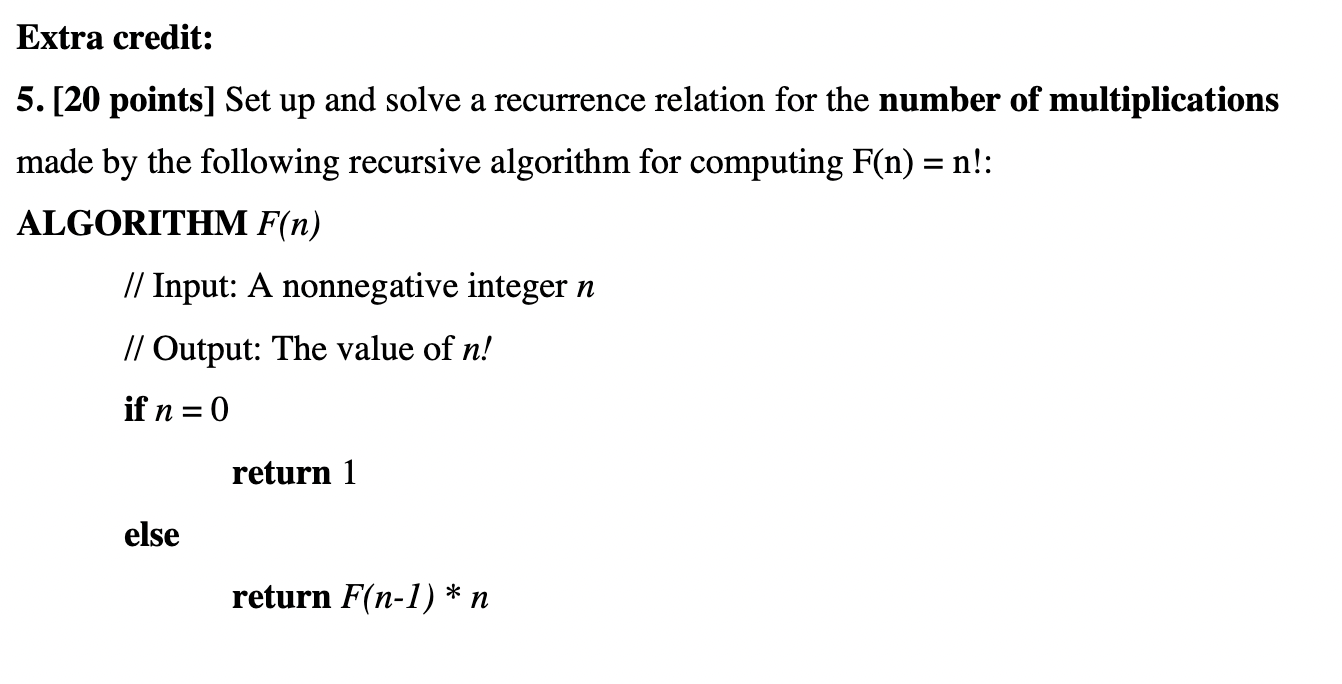 Solved Extra credit: = 5. [20 points] Set up and solve a | Chegg.com