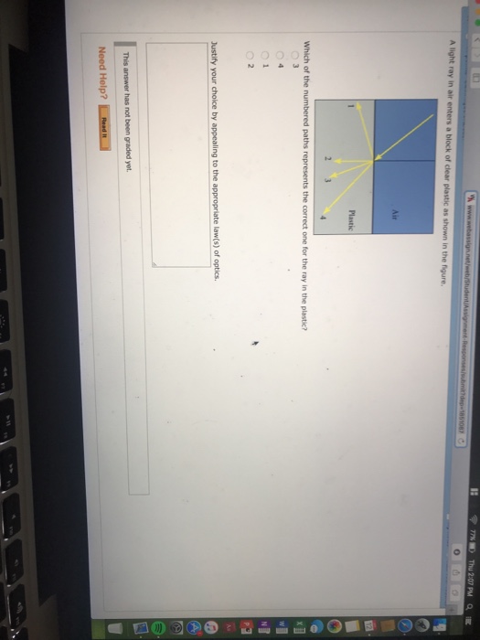 Solved A light ray in air enters a block of clear in the | Chegg.com