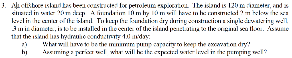 Solved Ah Offshore Island Has Been Constructed For Petroleum 