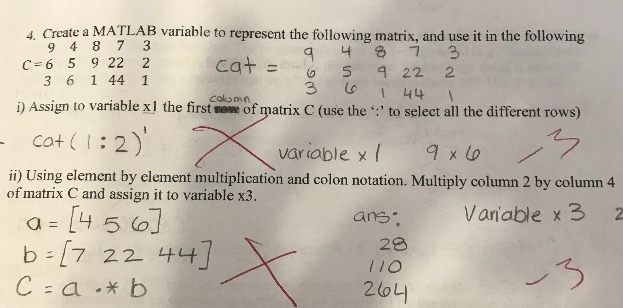 Solved column Create a MATLAB variable to represent the | Chegg.com