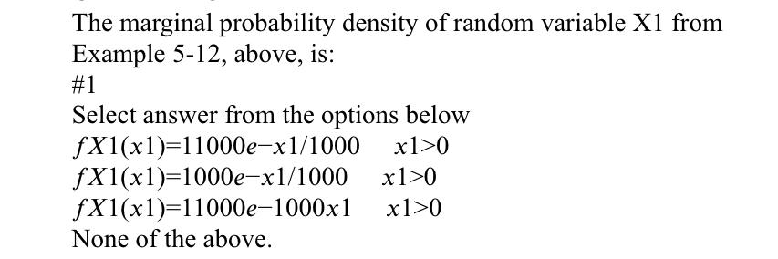The marginal probability density of random variable | Chegg.com