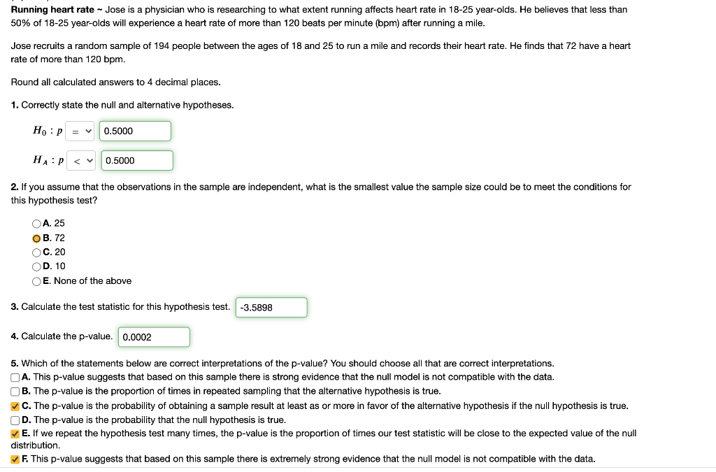 Solved Running heart rate Jose is a physician who is