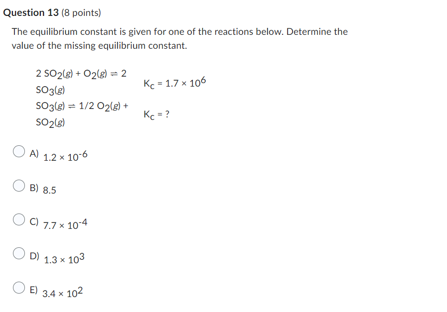 Solved The equilibrium constant is given for one of the | Chegg.com