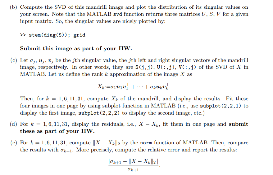 Solved Using MATLAB, do the following: (a) Load the image | Chegg.com