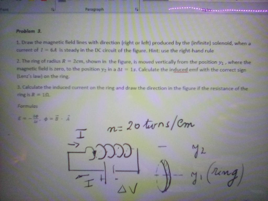 Solved Paragraph Problem 3 1. Draw the magnetic field lines | Chegg.com