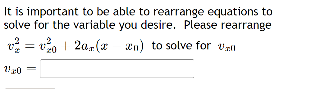 Solved It Is Important To Be Able To Rearrange Equations To | Chegg.com