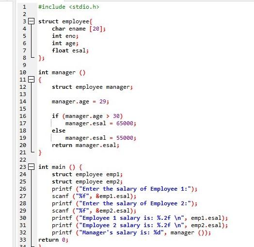 Solved 4 1 #include 2 3 struct employee char ename [20]; 5 | Chegg.com