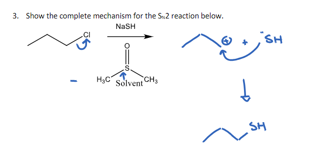 Sn2 Reaction Problem Solved Show the complete mechanism for the SN2 reaction | Chegg.com