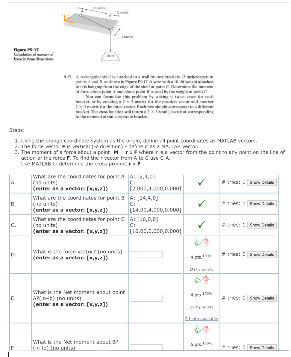 Solved 12 inches 2 inches 4 inches Figure P9.17 Calculation | Chegg.com
