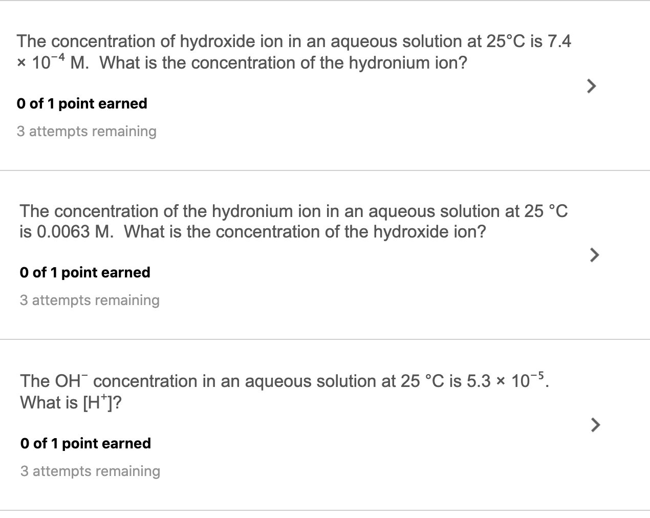 Solved The concentration of hydroxide ion in an aqueous