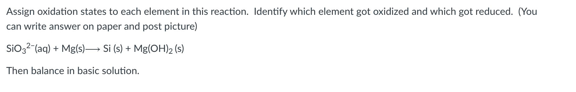 Solved Assign Oxidation States To Each Element In This | Chegg.com