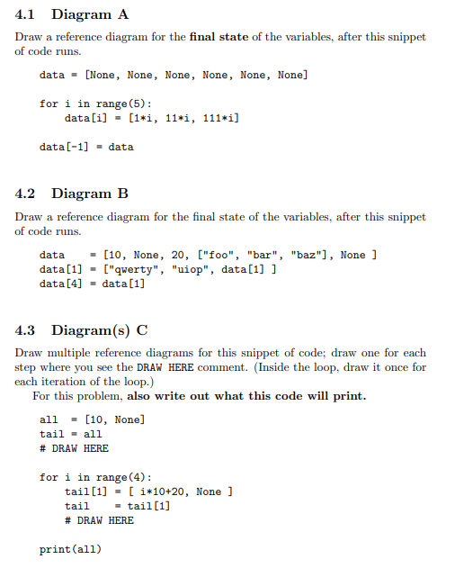 4.1 Diagram A Draw a reference diagram for the final | Chegg.com