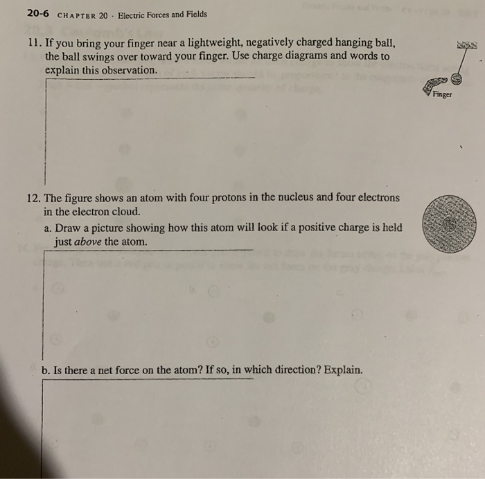 Solved 20-6 CHAPTER 20 Electric Forces and Fields 11. If you | Chegg.com