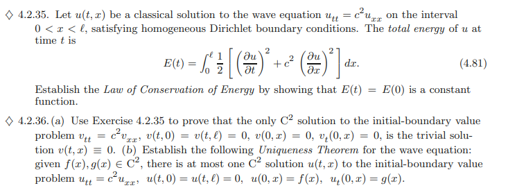 Solved 4.2.35. Let u(t, x) be a classical solution to the | Chegg.com