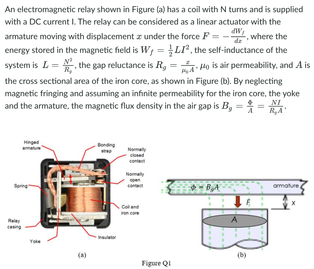 Solved An relay shown in Figure (a) has a